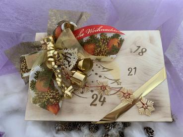 Adventskalender 2024 im Holzkistl mit personalisierter Weihnachtsgeschichte